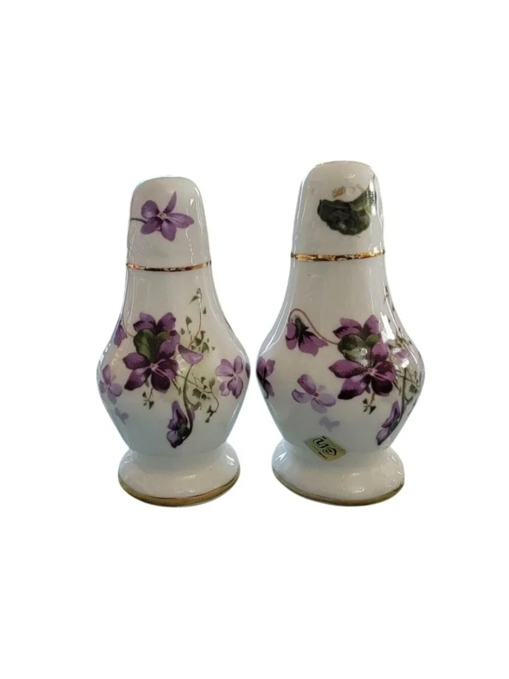 Vintage Hammersley Victorian Violets Bone China Salt & Pepper Shakers England